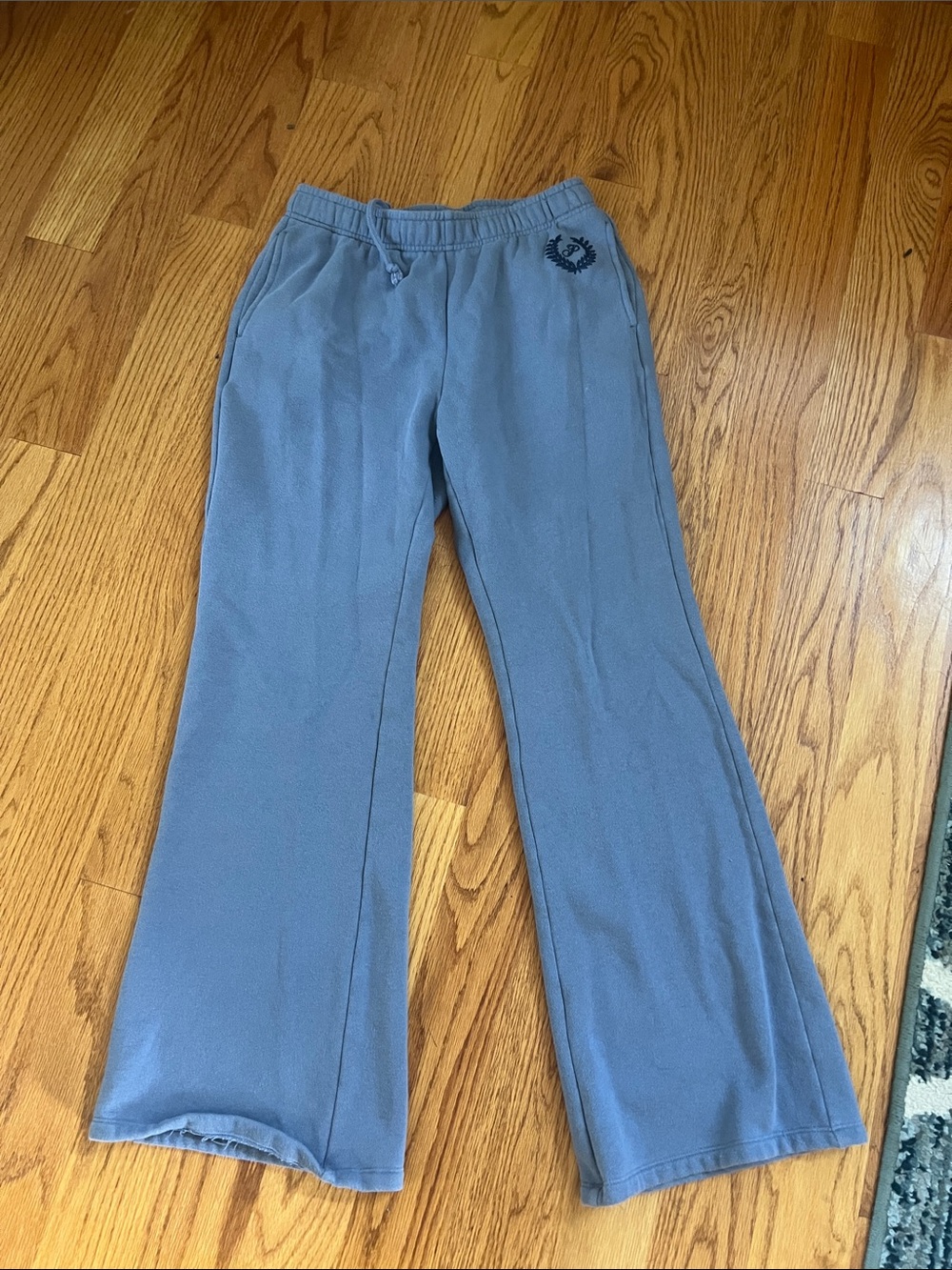 PINK Victoria's Secret Dusty Blue Wide Leg campus original Sweatpants smalp
